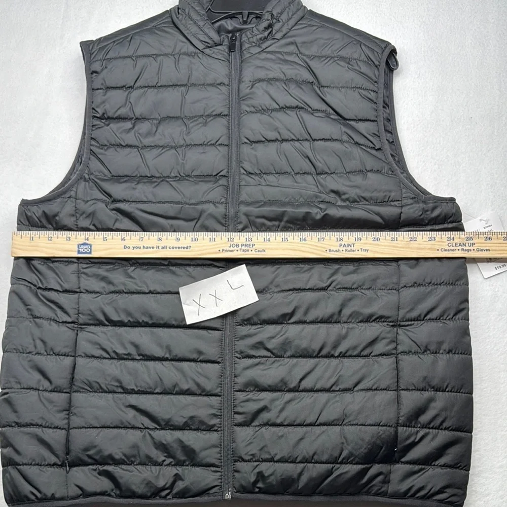 Men’s Black Quilted Puffer Vest with High Collar full zip up lightweight jacket